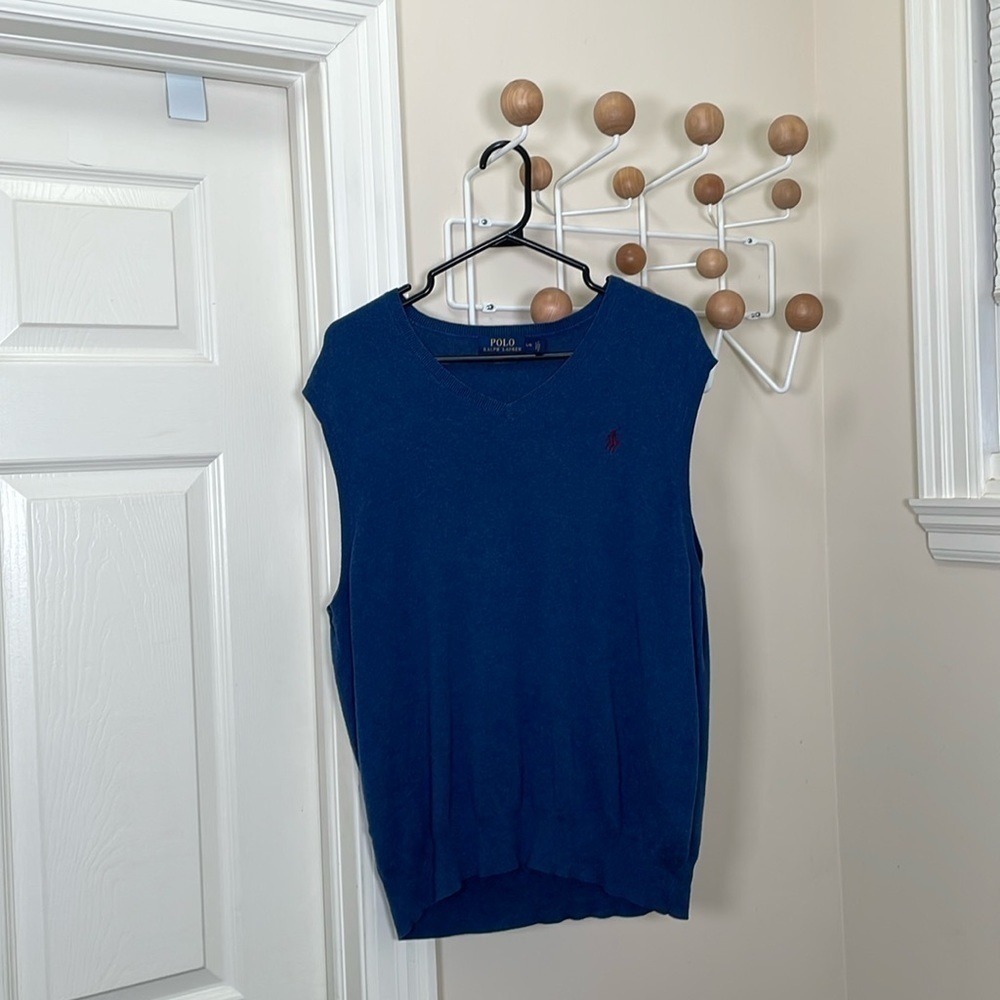 Ralph Lauren - V Neck Pullover Sweater Vest - Blue - L